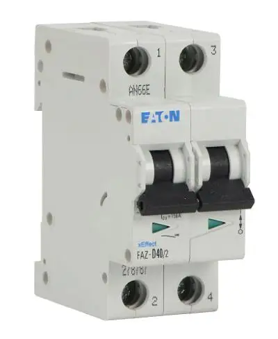 

FAZ-D40/2 - Miniature circuit breaker (MCB), 40 A, 2p, characteristic: D 278787