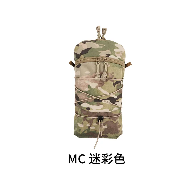 QX Tactical Camouflage GP Utility Pouch MOLLE Vertical Side Pack Hydration Bottle Pouch Gear Bag for Vest Backpack