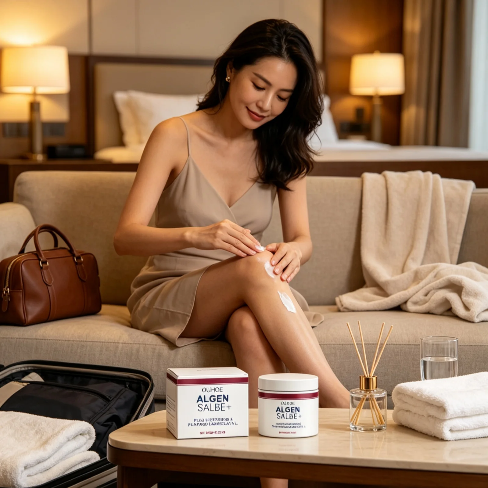 OUHOE Leg Massage Cream Fast Absorbing Boost Skin Elasticity Light Texture Even Skin Tone Gentle Non Irritating Leg Care Balm