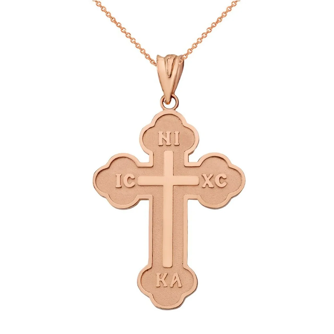 Large 18K Gold Plated Gold Saint Nicholas Greek Orthodox Cross Pendant Deep Engraved Etched Pendant Cross Necklace Gift for Him