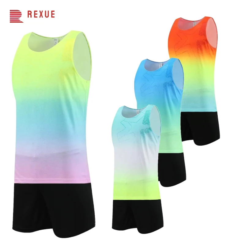 

Men's Athletic Track Suit Set Sleeveless Tank Tops Suits Sports Trainings Competition Uniforms Sports Vest And Pants Kit