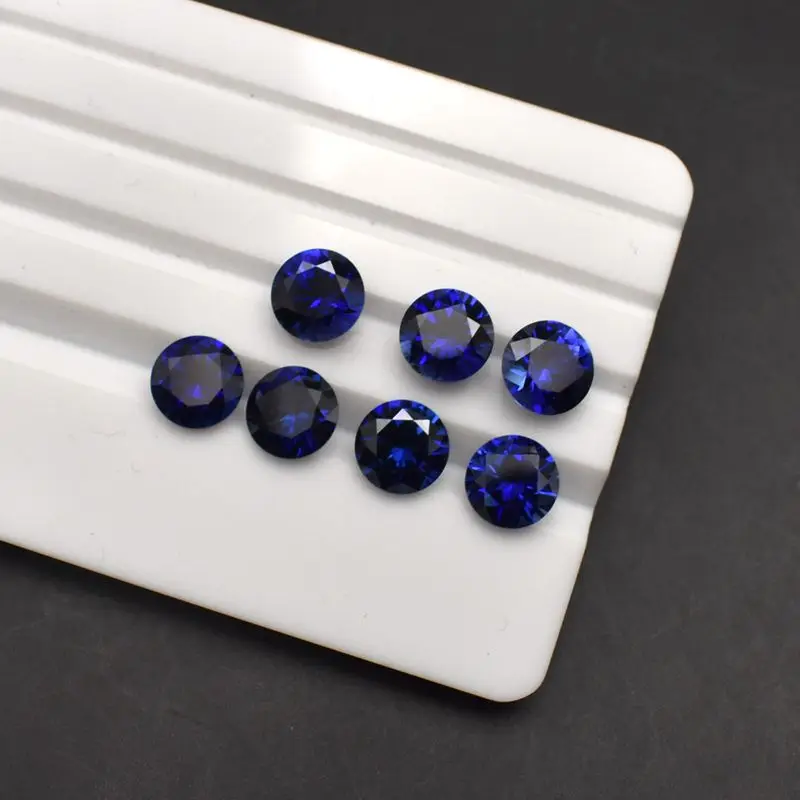 

Natural Blue Sapphire Round Cut 10.0mm 4ct AAAA+ VVS Loose Gemstone Pass Test For Jewelry Making