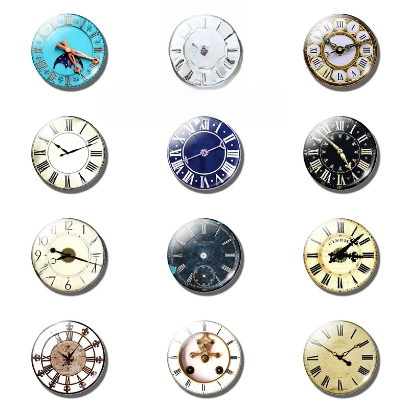 5PCS/zestaw zegar Retro 12/16/20/25/30MM szklana kopuła kaboszon materiały jubilerskie robienia modnych akcesoriów na prezent (nie naprawdę stół) — zdjęcie 2