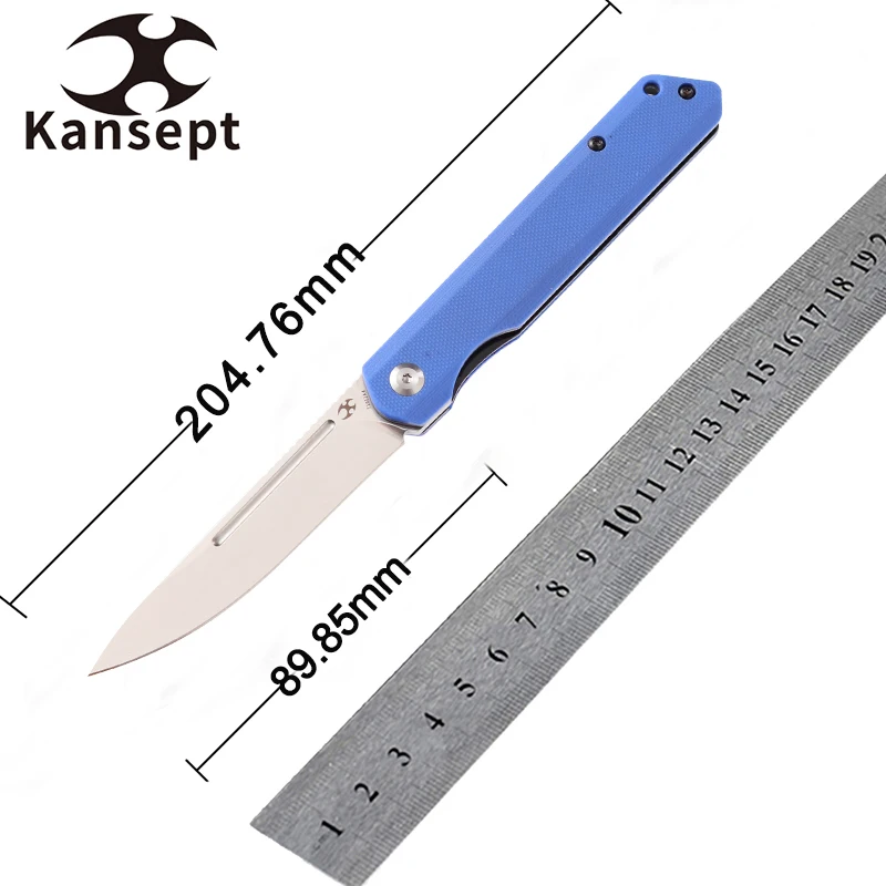 Kansept Prickle T1012A4 154CM Drop Point Blade Black Anodized Stainless Steel with Blue G10 Handle Designer Max Tkachuk for EDC