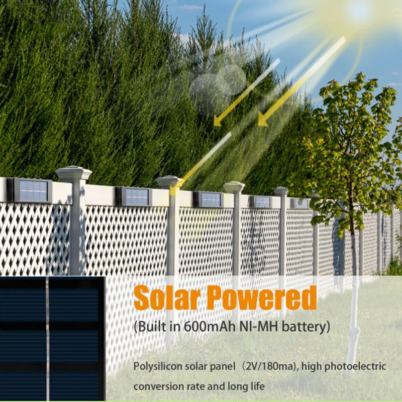 Imagem -06 - Luz Solar Impermeável ao ar Livre up And Down Luminous Lighting Garden Fence Decoration Lâmpada de Parede Solar 10led