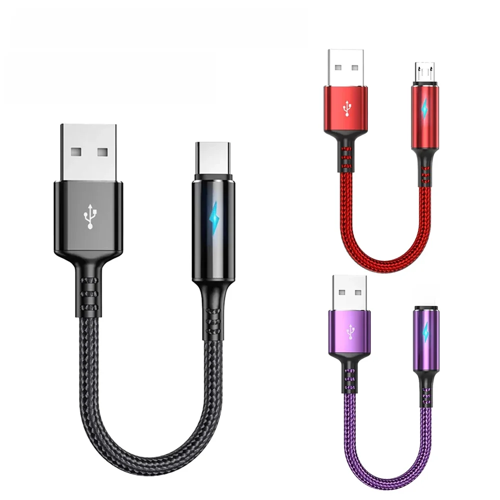 0,25 m tragbares ultrakurzes USB-Schnellladekabel für Power Bank MP3 MP4 Kamera iPhone Xiaomi