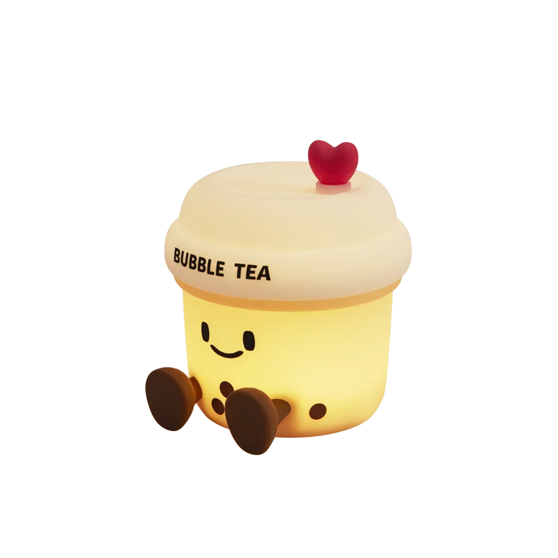 Cartoon Milk Tea Cup Night Light Not Dazzling Children Bedroom Bedside Night Light Child Girl Birthday Gifts Home Decoration