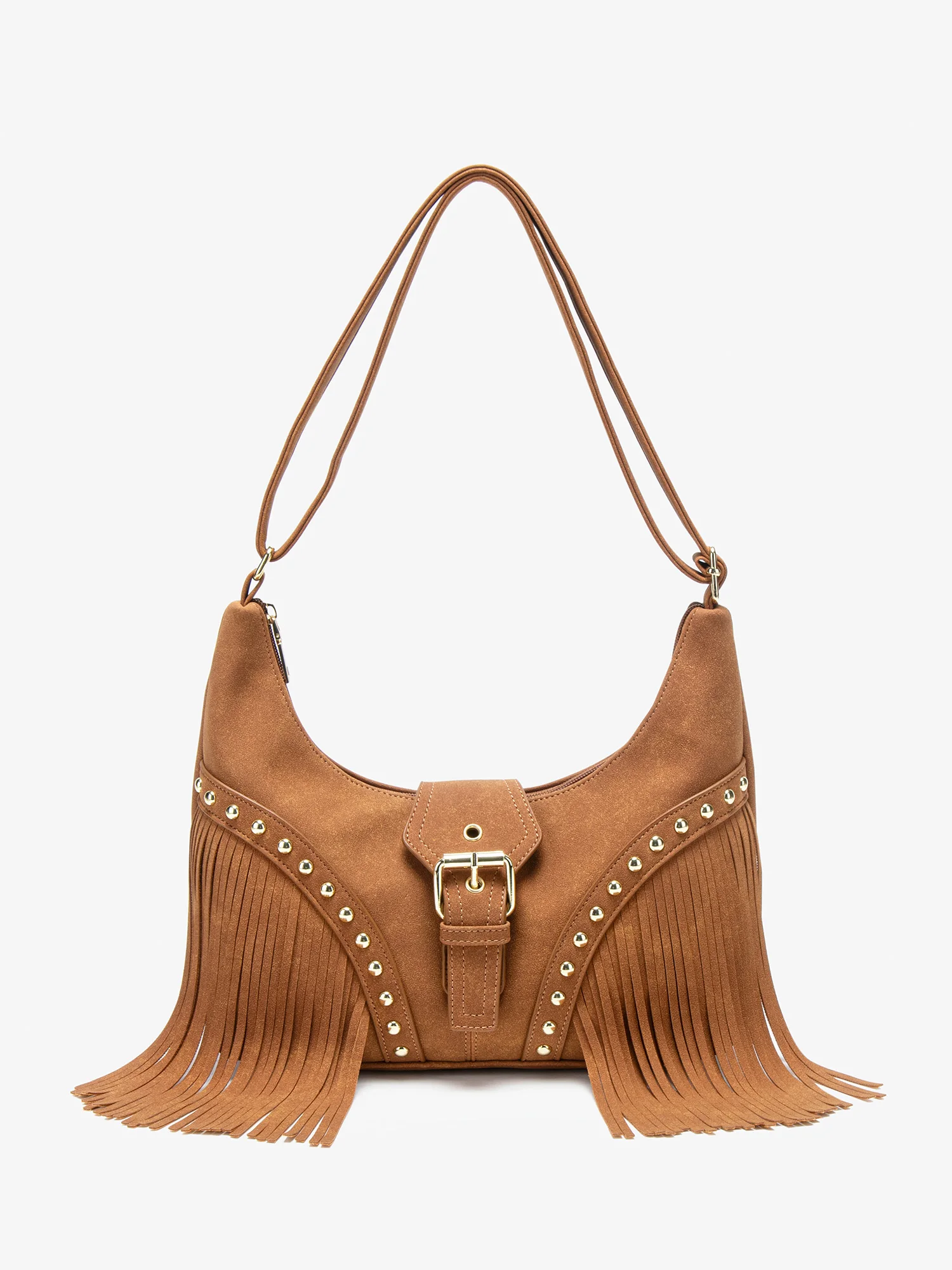 2025 الخريف والشتاء الرجعية شرابة برشام حقيبة الكورية الجلد المدبوغ المرأة حقيبة تحت الإبط حقيبة كتف عادية سعة كبيرة حقيبة ساعي