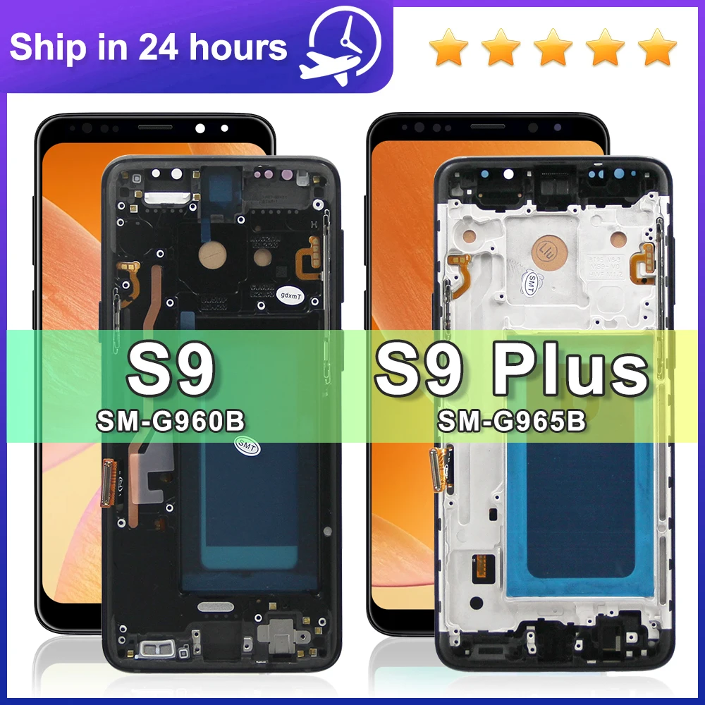 TFT Quality S9 LCD With Frame for SAMSUNG S9 G960 G960F Display S9 Plus G965 G965F LCD Touch Screen Digitizer Replacement