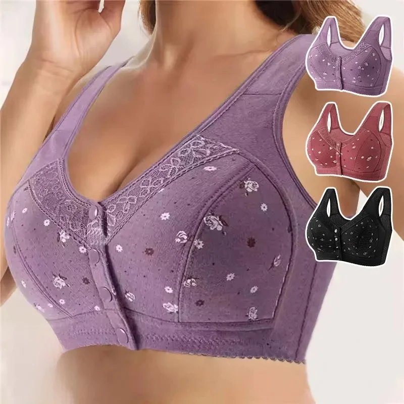 FallSweet 3 stks/set Voorsluiting Beha voor Vrouwen Plus Size Bras Naadloze Draadloze Bralette Kanten Beha Sexy Dames Lingerie