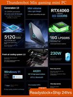 Cheaper Fashion Gaming pc 13th Gen Intel Core i7-13620H/i9-13900H RTX4060/4070 ThundeRobot Mix Mini PC 8GB GDDR 6 with Docking