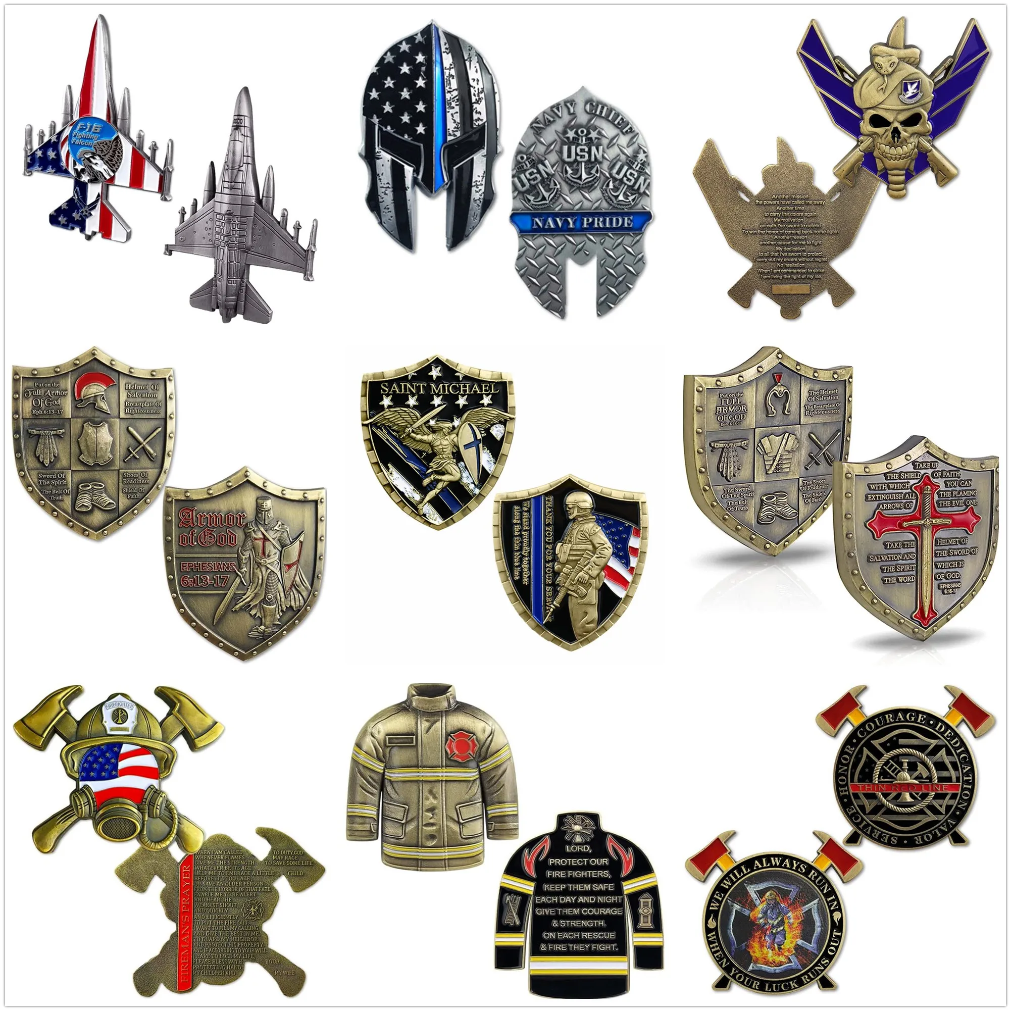 حواف درع شارة معدنية عسكرية أمريكية لتحدي ميدالية الشكل الغريب وحرف العملات المعدنية والديكورات العسكرية القابلة للجمع