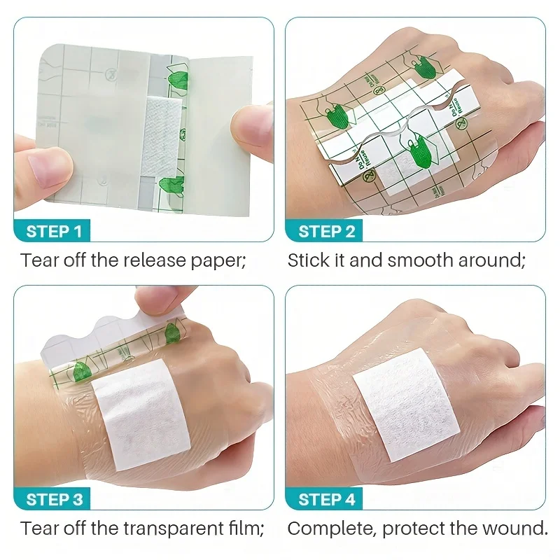 10/20pcs Waterproof Sterile Wound Dressings Transparent Wound Cover Barrier Hemostatic Patches Home Outdoor First Aid Kit