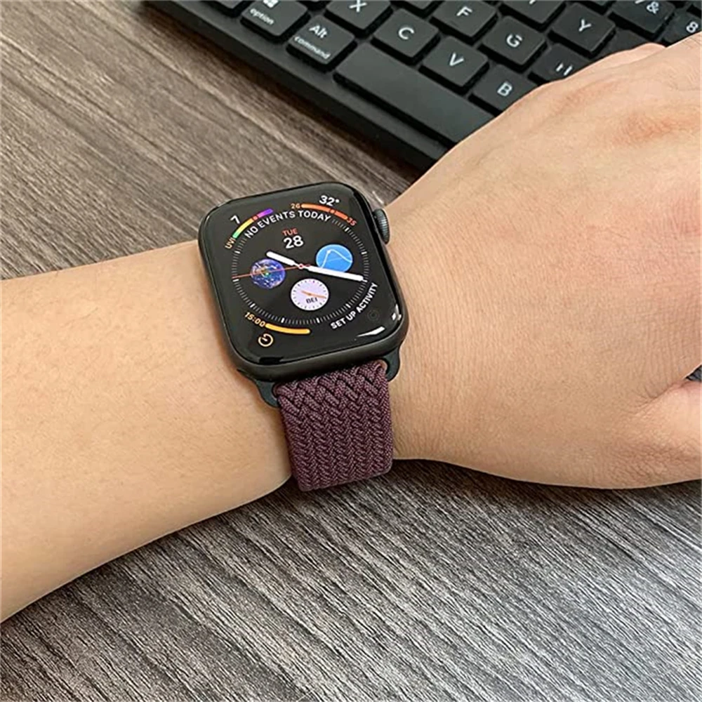 Cinturino per cinturino Apple Watch 44mm 49mm 45mm 42mm 41mm 38mm 40mm 44mm bracciale intrecciato elastico regolabile iwatch Ultra 8 SE 7 6 5