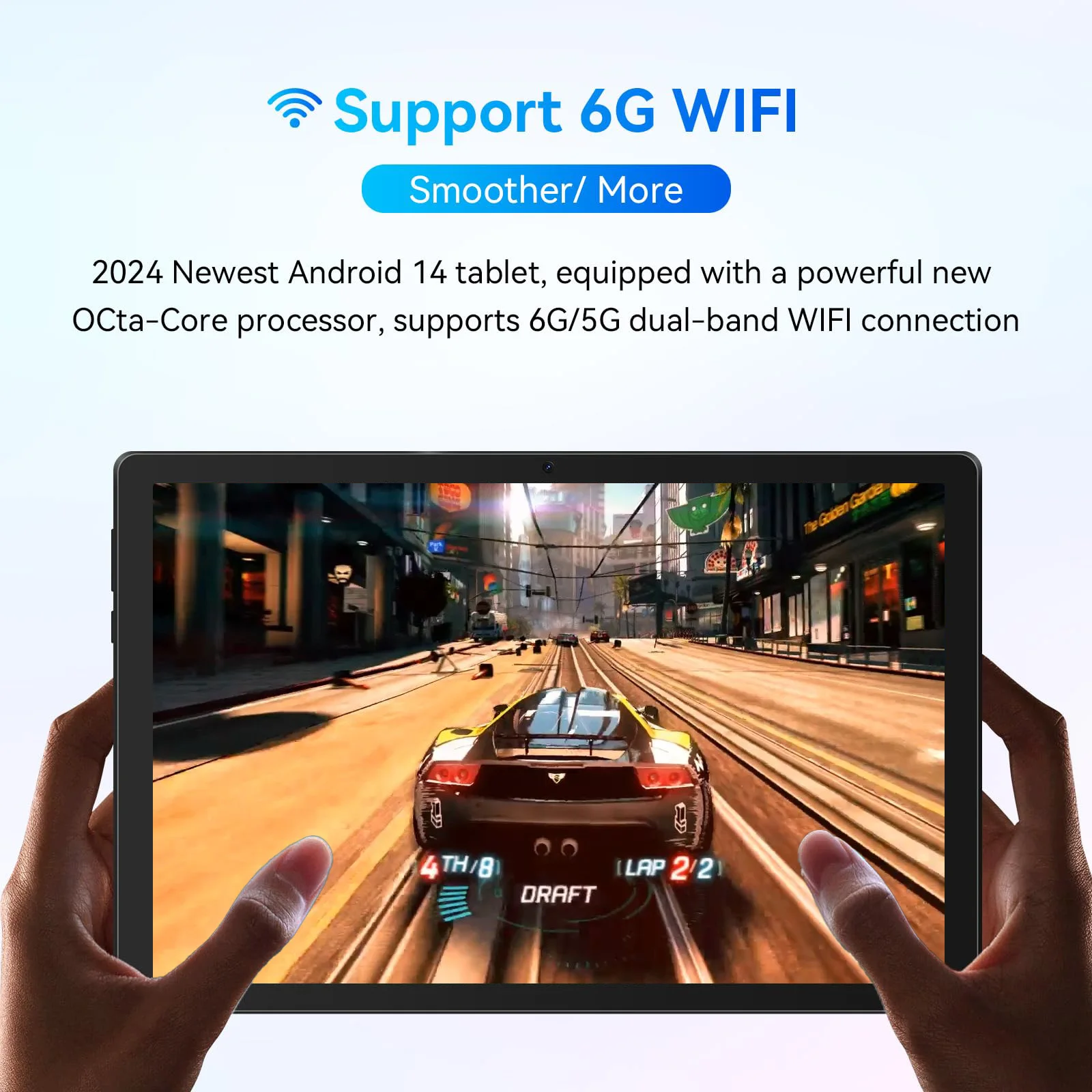 AEEZO C107 Android 14 Tablet 10.1 Inch 10GB RAM 128GB ROM 1TB Expand Octa-Core Processor HD IPS Screen 8.0 MP Rear Camera WiFi 6