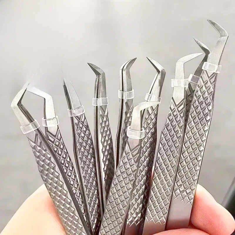 Pince à faux-cils à pointe en Fiber nanométrique, pour Extension de cils, méga Volume, pointe fermée parfaite, isolation de la botte, outils de maquillage d'artiste