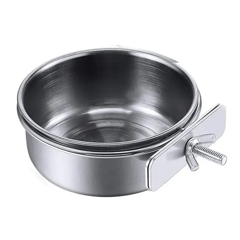 Lapin plat de nourriture pour animaux de compagnie Hamster acier inoxydable abreuvoir Ă pince mangeoire pour oiseaux perroquet bol d'alimentation Cage tasse