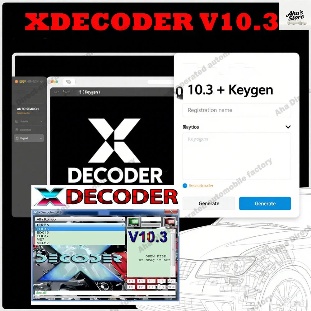 

Xdecoder 10.3 obd2 scanner with Keygen DTC Remover Crack DTC OFF Delete Software for European car models VAG EDC15 EDC16 EDC17