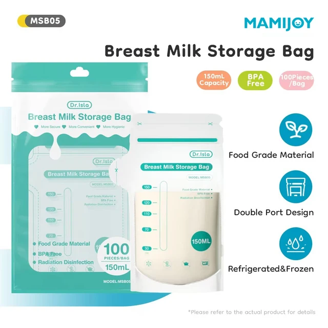 MAMIJOY 100 szt. 150ML Woreczki do przechowywania mleka matki Jednorazowe małe pojemności Woreczki do przechowywania mleka mrożonego Bez BPA Bezpieczne woreczki do karmienia