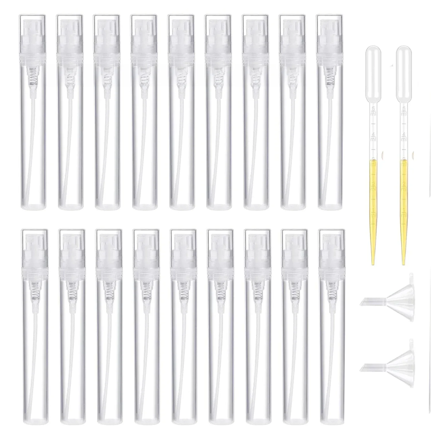 Mini flacon pulvérisateur en plastique transparent de 2ML à 10ML, 5 pièces, atomiseur de parfum vide et mignon pour le nettoyage, les voyages et les huiles essentielles