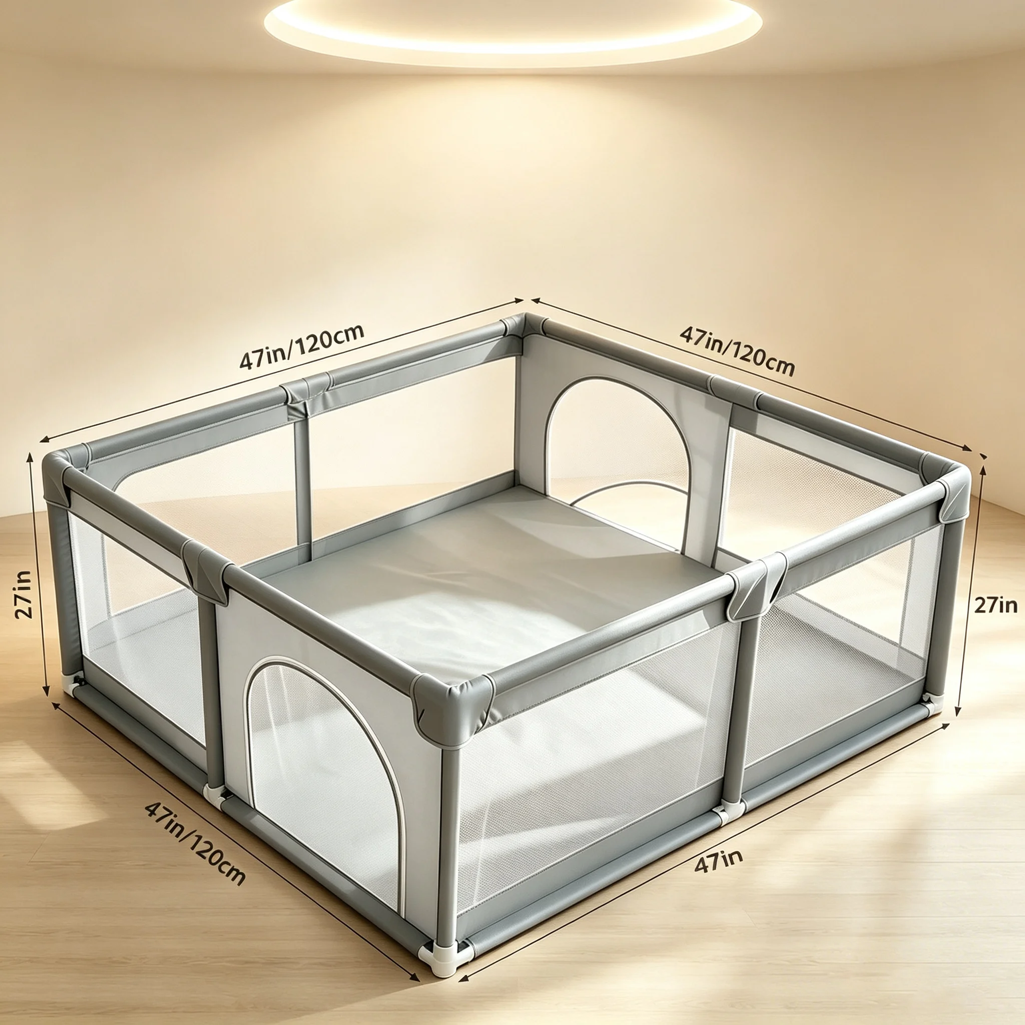 Gray Baby Playpen for Infants  - Kids Outdoor Activity Centre ulasan dan harga