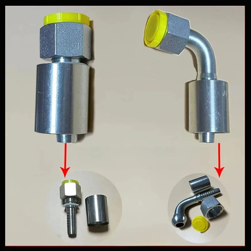 Metryczne ThreadM10 ~ 42mmCrimp prosto gięcia opcjonalne złącza do węża hydraulicznego olej wysokociśnieniowy złącza rurowe trójnik z króćcem wspólne — zdjęcie 2