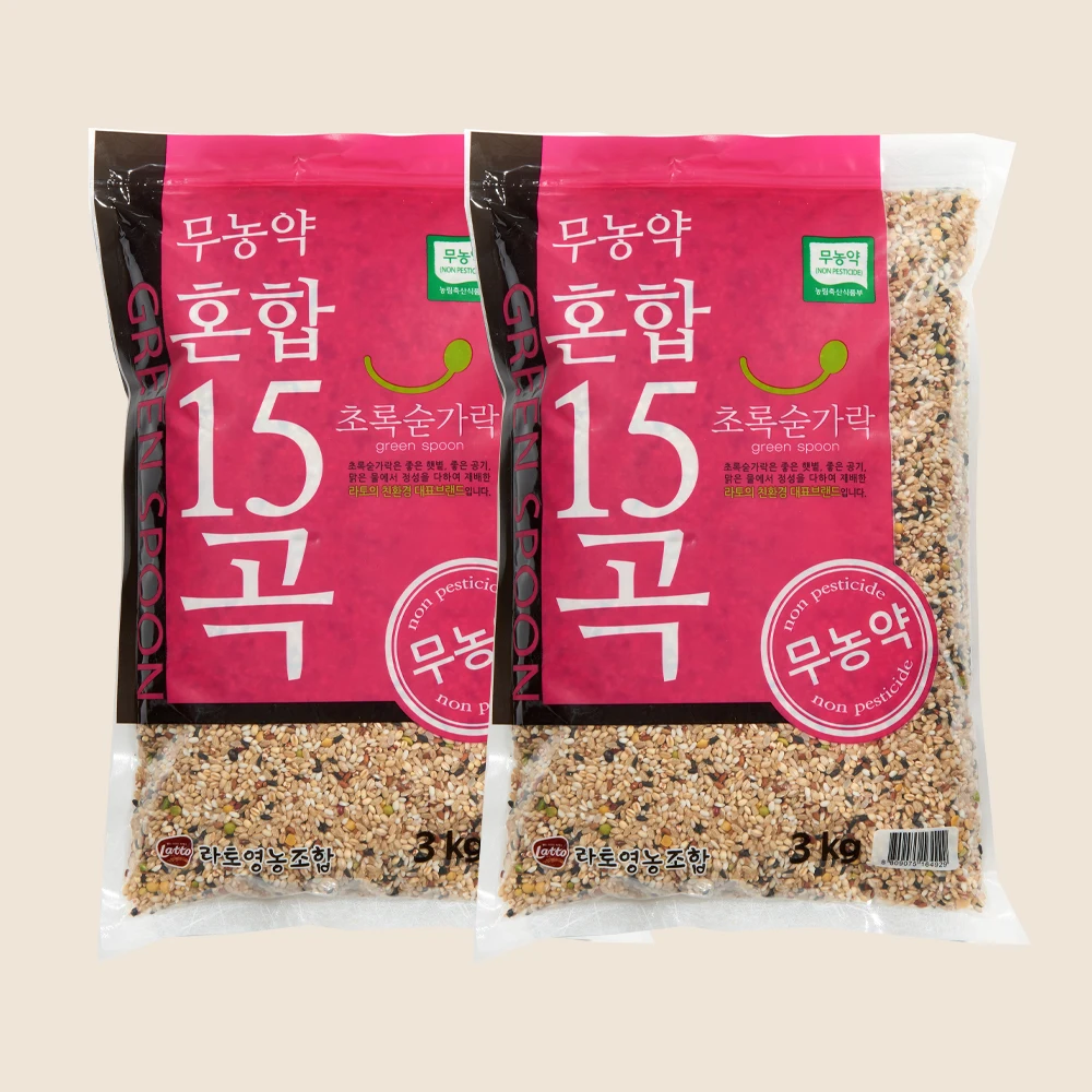 [초록숟가락] 무농약 혼합15곡 3kg x 2ea