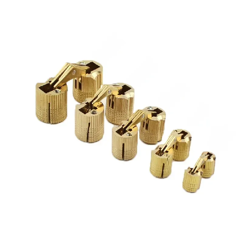 Charnières cylindriques cachées en cuivre, 8mm-16mm, 4 pièces, charnières de porte invisibles dissimulées en laiton pour quincaillerie de meubles