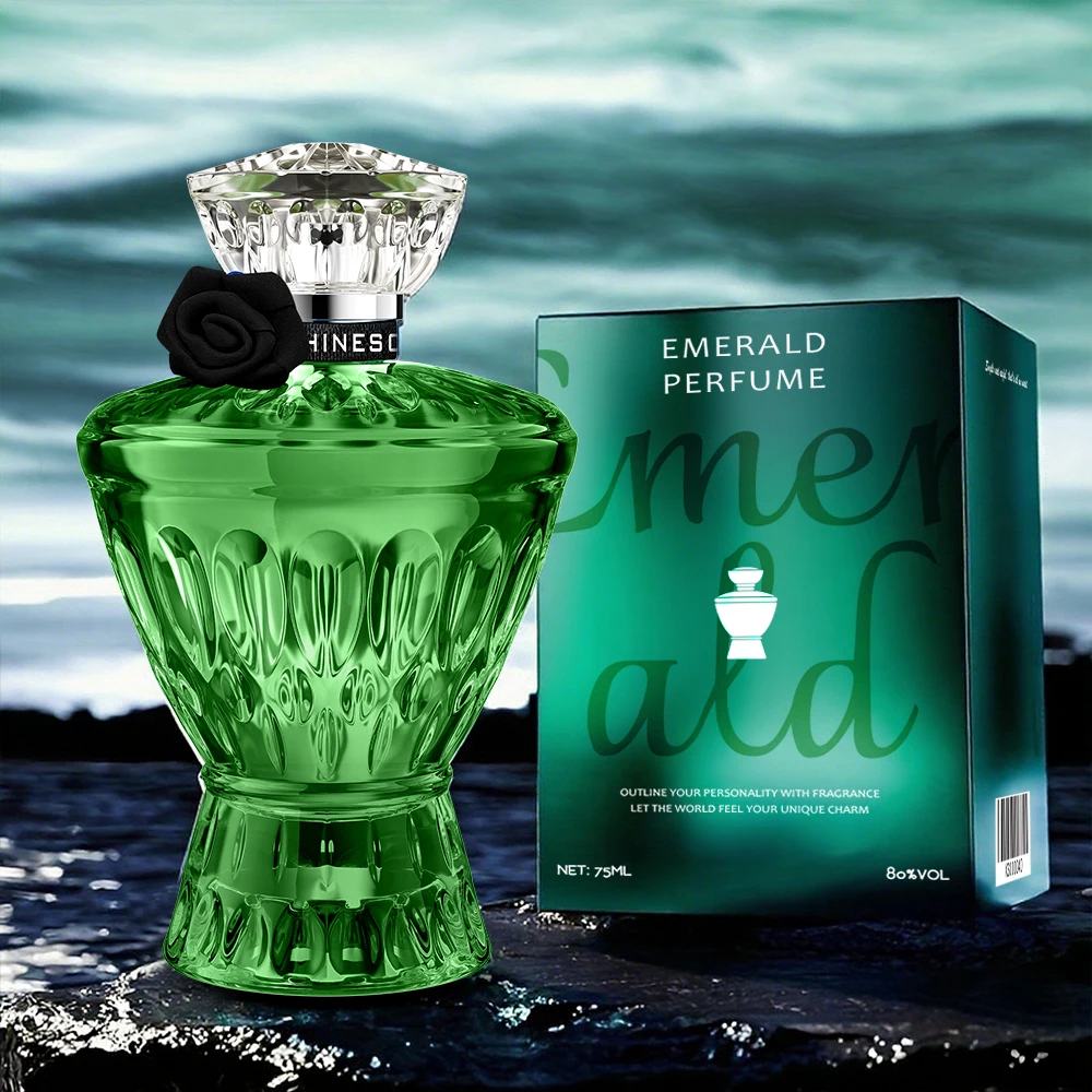 Luxury Emerald Green Crystal Cut Perfume Bottle