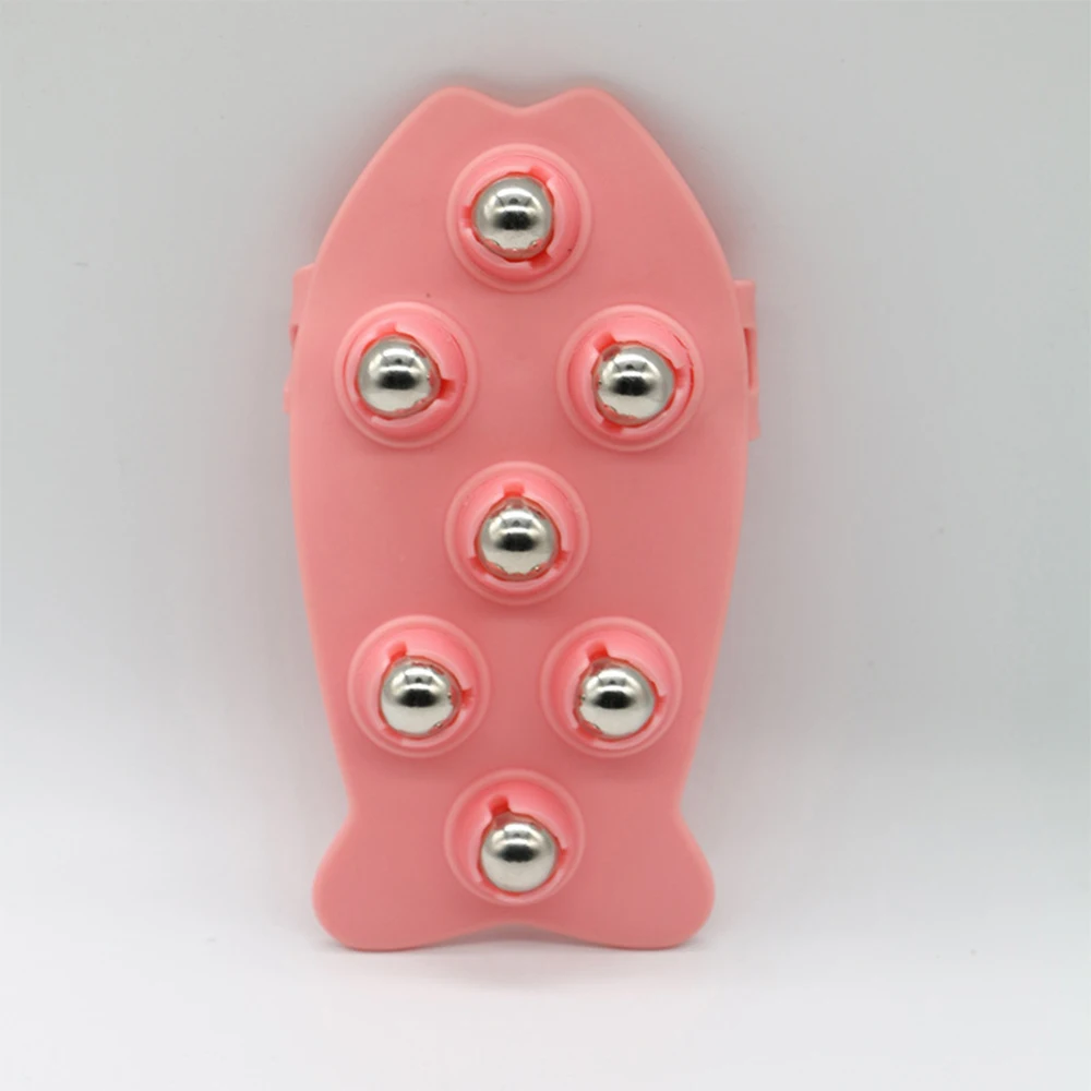 Factory Cheap Seven Bead Steel Balls Fish Type Body Roller Massager