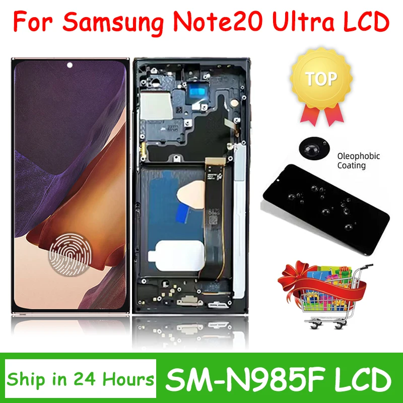 Note 20 Ultra Display With Frame for Samsung Note20 Ultra 20Ultra N985F N986B  LCD Display Touch Screen Digitizer Assembly