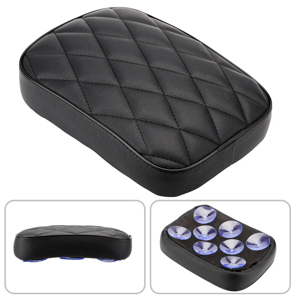 Motorcycle Rear Passenger Pillion Pad Rectangular Pillion Passenger Pad Seat 8Suction Cups For Harley  883 1200 Choppers Dyna