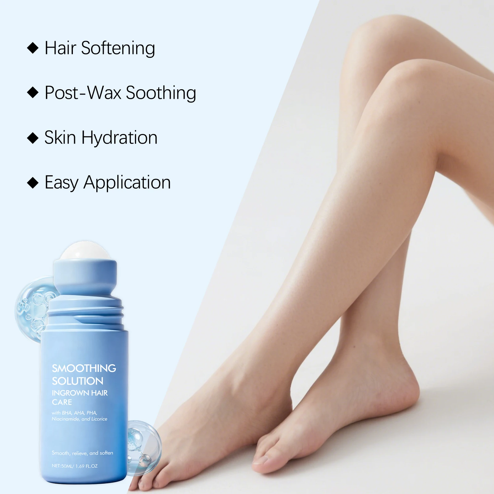 مصل الشعر الغارز Centella Asiatica معالجة الشعر الغامض لمنطقة البيكيني الإبط ناعم ناعم AHA BHA PHA مصل النيكوتيناميد