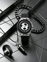 Fashionable Glowing Black White Football Children's Wristwatch Set Casual Versatile Gift Ideal for Daily Wear