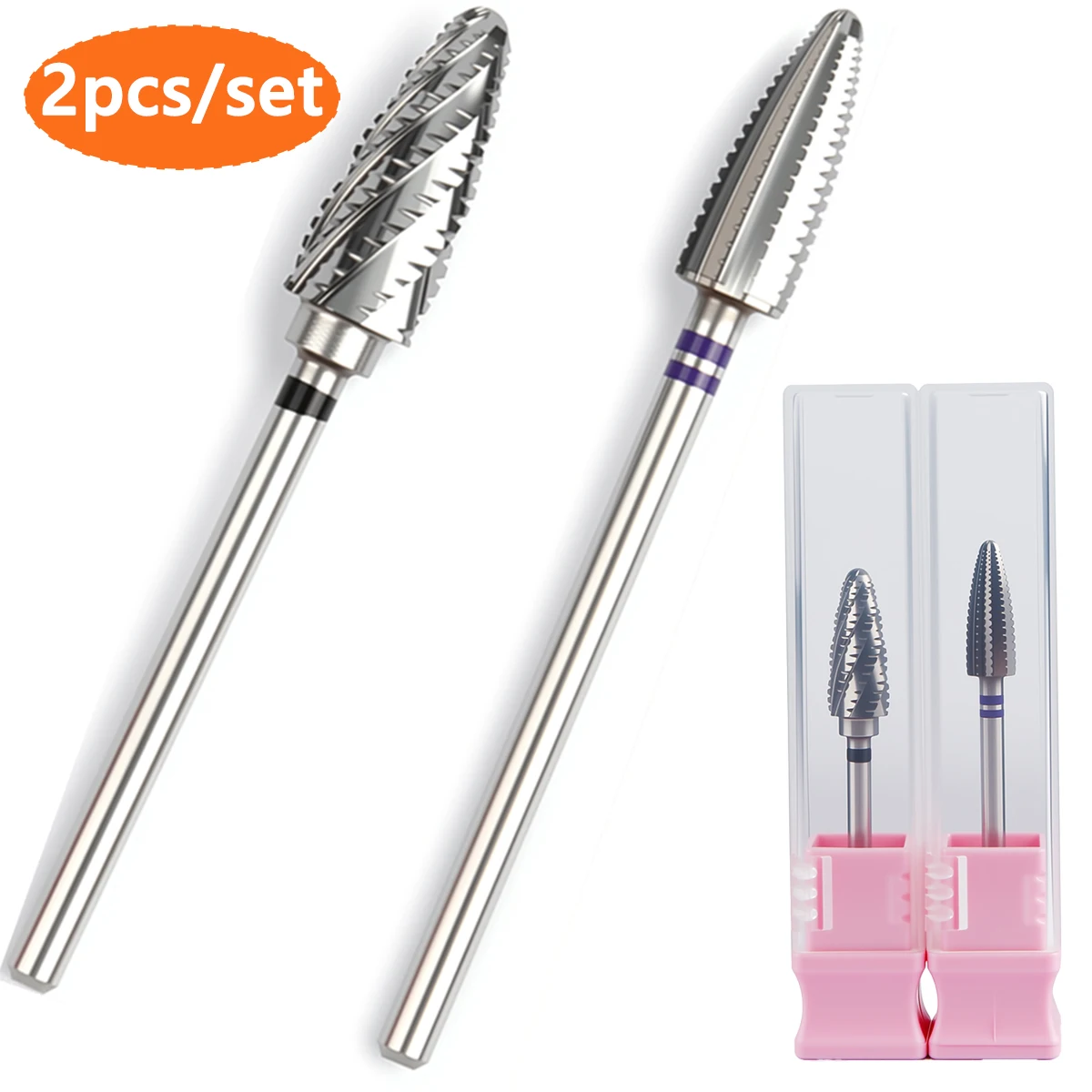 1 o 2 pezzi punte da trapano per unghie al tungsteno ruotano frese elettriche per manicure gel smalto per rimozione 3 "32 lime per unghie pedicure