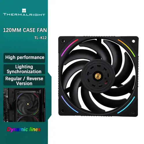 Imagen 1 del producto Thermalright TL-K12 4 ángulo de apertura 12 cm 4 pines PWM caja sincronización del ventilador de refrigeración se puede conectar en la serie ventilador