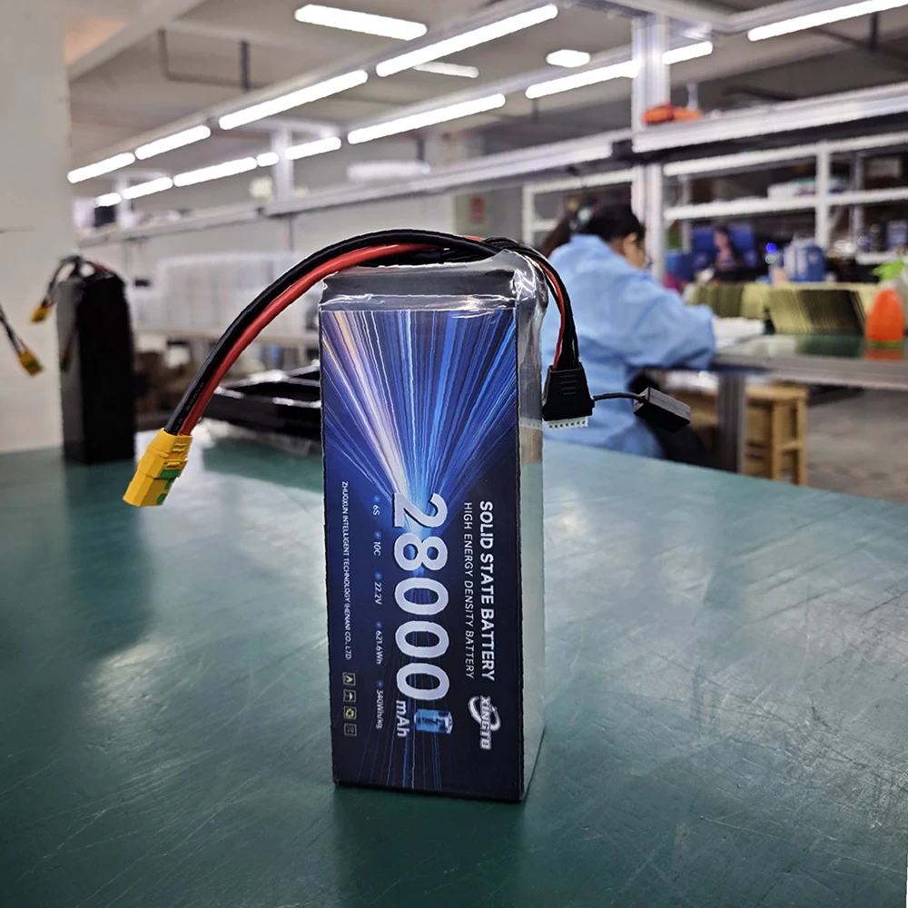 High Density 340Wh/kg Semi-Solid State Battery 6S 28000mAh 22.2V 10C Lipo Battery Pack for UAV DIY Quadcopter Drone XT90