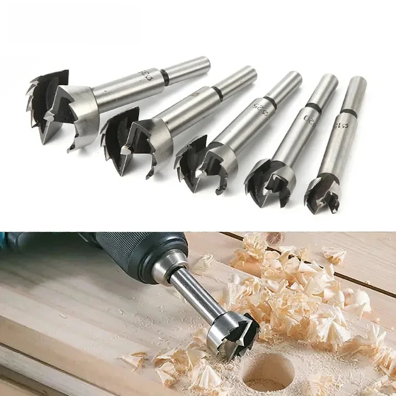 Foret Forstner 6mm-60mm, outil pour le travail du bois, scie cloche, charnière, foret ennuyeux, tige ronde, coupe en acier à haute teneur en carbone