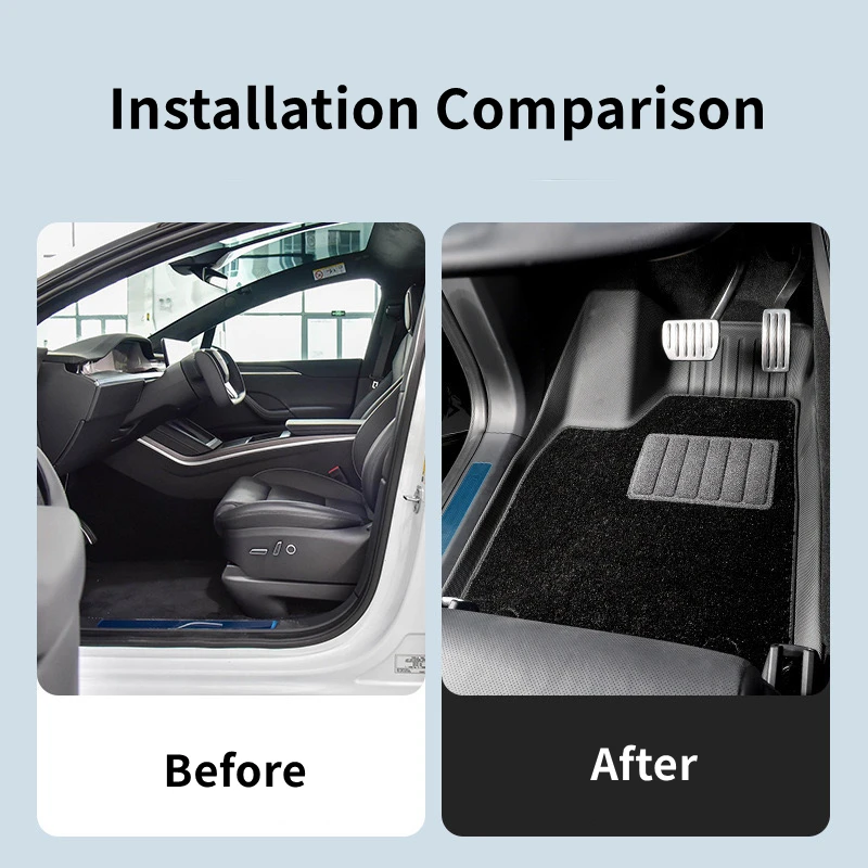 For Tesla Model X 5 6 7 Seater TPE Floor Mat All Weather Anti-Slip Waterproof Rear Trunk Mats Seat Back Protector Anti Dirty Pad