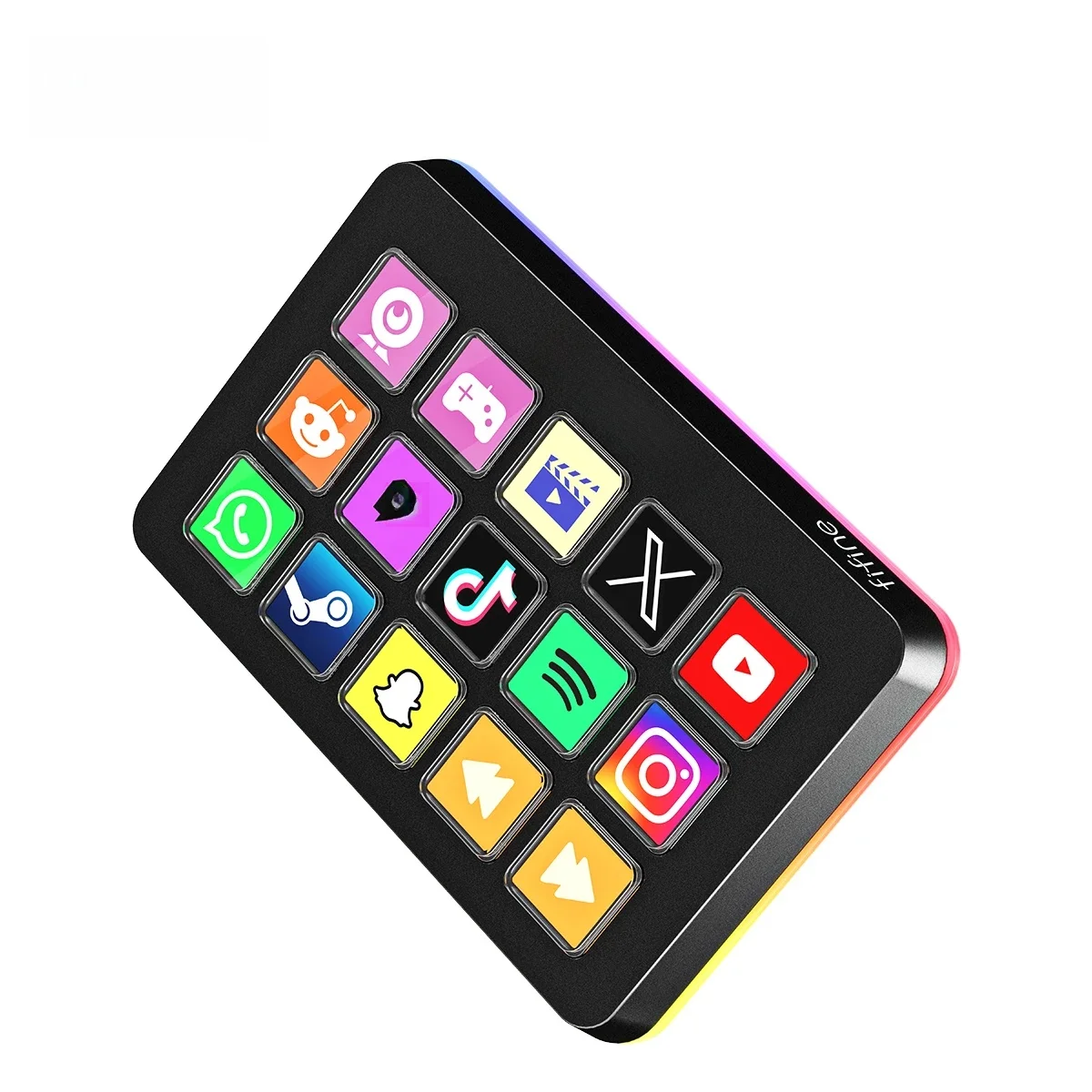 FIFINE Stream Controller mit 15 Makrotasten, Streaming Deck mit Trigger-Aktionen in App-Software OBS/Twitch/YouTube, für Mac&PC-D6