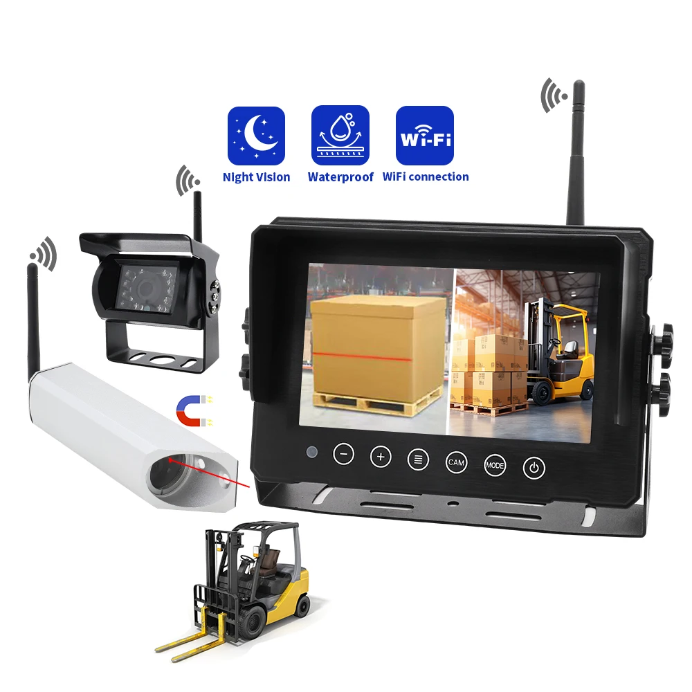 Wireless Forklift Camera System Magnetic Battery Laser Guide 7