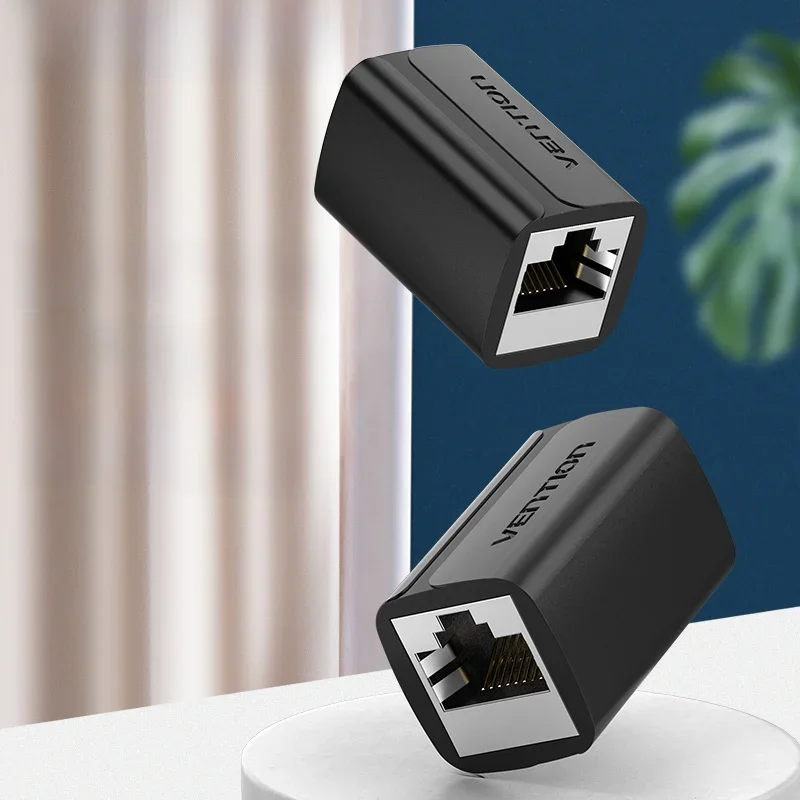 Vention RJ45 Connector Cat7/6/5e Ethernet Adapter Female to Female 8P8C Patch Network Extender Extension Wire for Ethernet Cable