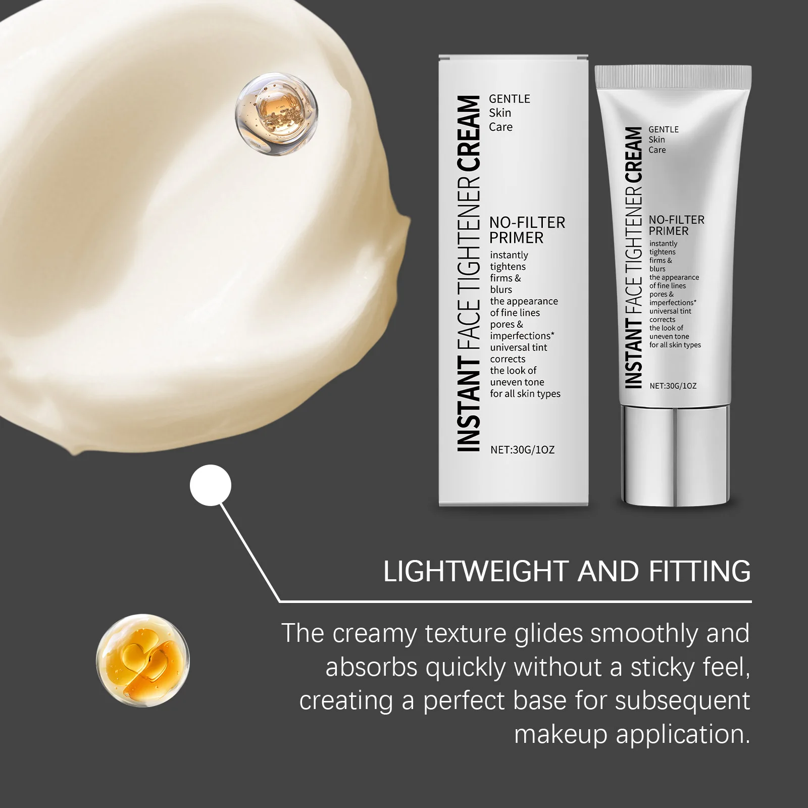 30g Gezichtshuid Pre Make-up Lotion Instant Verstevigende Oliecontrole Hydrateren Voeden Huid Lichtgewicht Pasvorm Aan Basis Make-up Verzorgingscrème