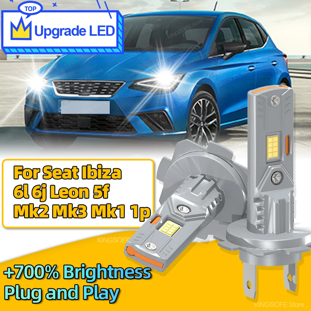 

2x H7 Headlight Bulb CSP Chip 30000LM LED Car Light 6000K White For Seat Ibiza 6l 6j Leon 5f Mk2 Mk3 Mk1 1p Plug and Play