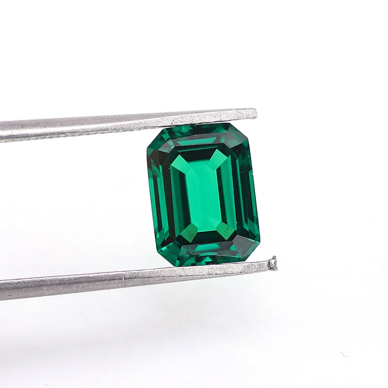 1.1-10.5ct Lab Grown Zambia Emerald Loose Stone Emerald Cut Synthesis Hydrothermal Emeralds Gemstone for Diy Jewelry Making Ring