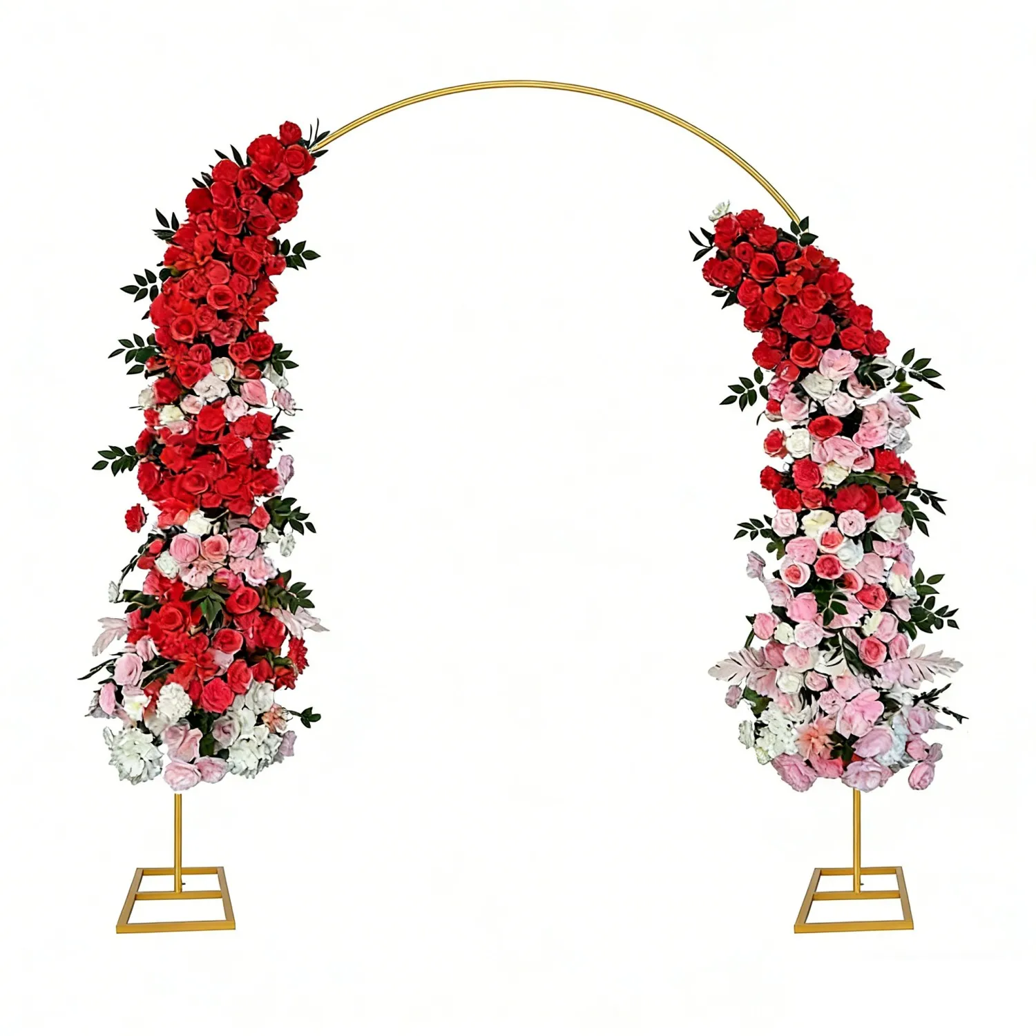 Elegante Soporte Redondo de Metal Dorado para Arco de Globos, para Decoración de Bodas y Eventos en Jardín, Fondo Reutilizable, Fácil de Montar y Guardar