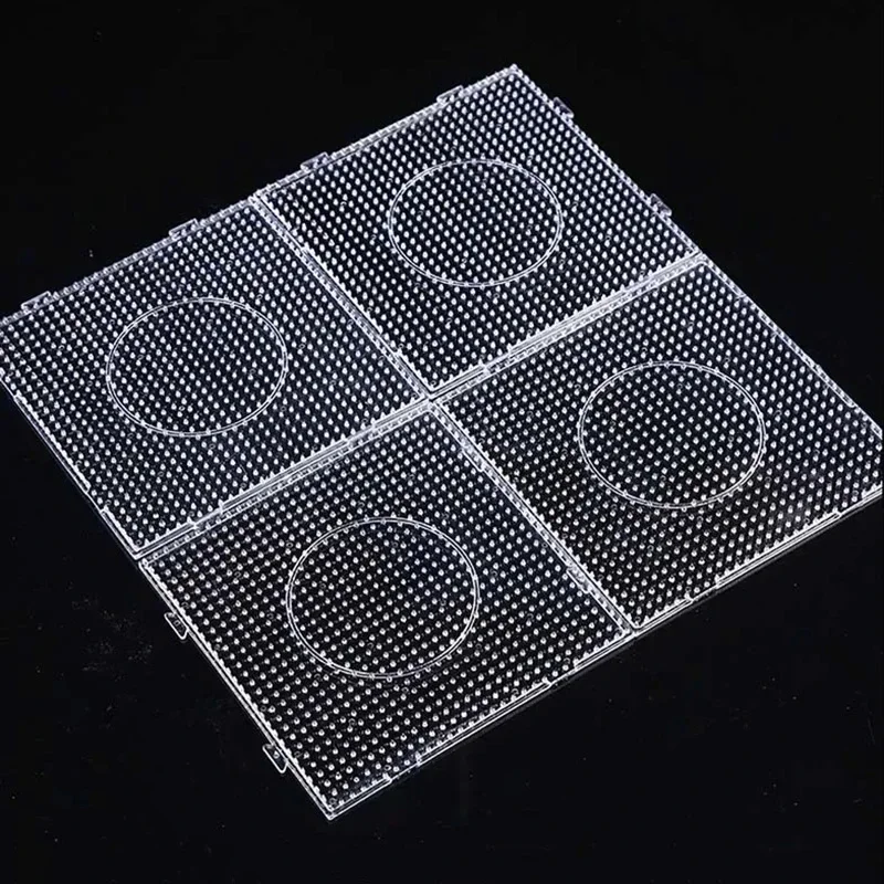 4 pièces 2.6mm/5mm perles de fusible transparentes grandes panneaux perforés carrés planches de perles de repassage bricolage matériel modèle perles de fusion panneau perforé