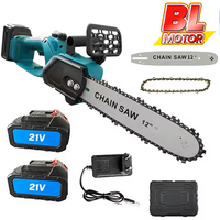 12 Inch Brushless Electric Chainsaw Cordless Rechargeable Woodworking Garden Pruning Saw Tool For Makita 18V Battery