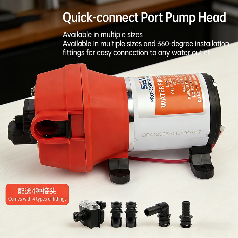 DC12V/24V Self Priming Diaphragm Pump Industrial Automatic Booster Pump for Yacht and Vehicle Washing,nd Vehicle Washing