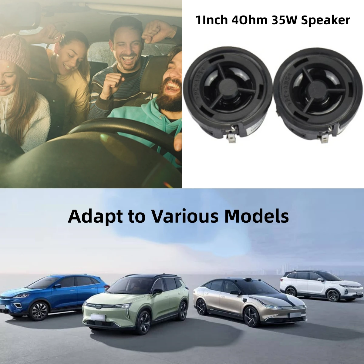 Car Audio Tweeter 1Inch 4Ohm 35W Speaker PP Basin Treble Capacitor 4.7UF Seismic Vehicle Tweeter Subwoofer Adapt various Models